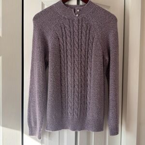 Carolyn Taylor Lavender Ribbed Knit Crewneck Sweater
